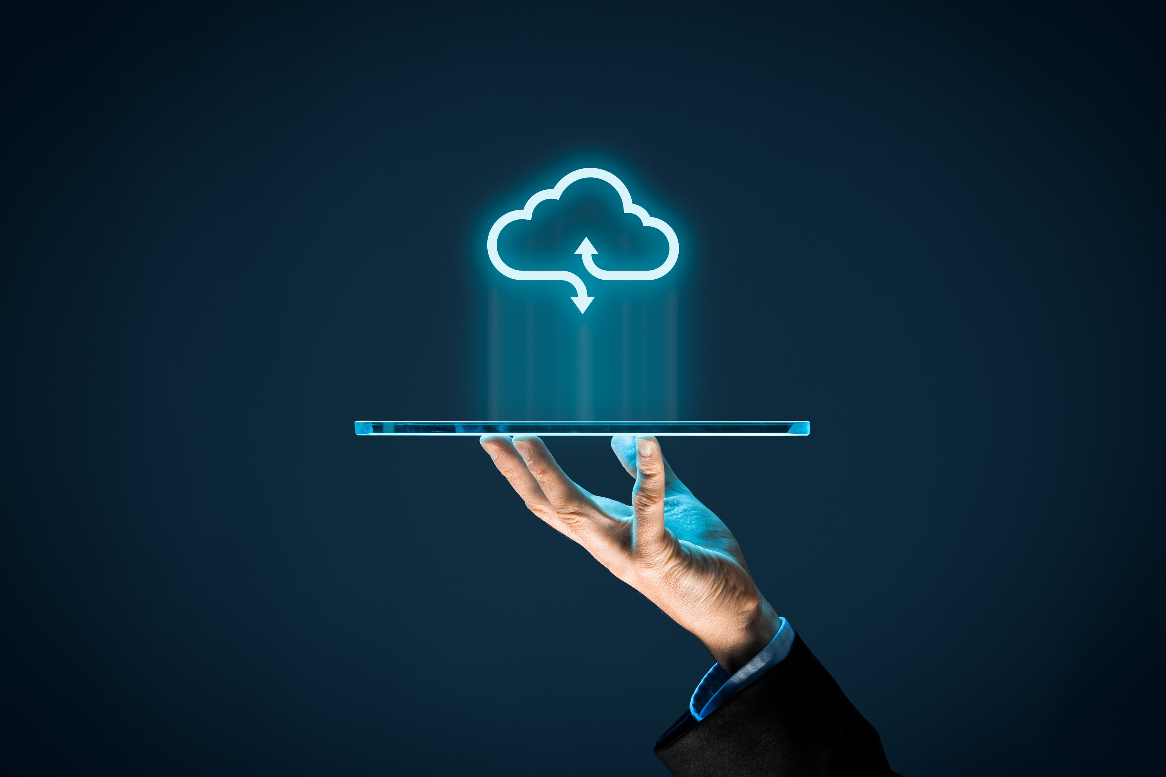Abstract cloud and data network visualization