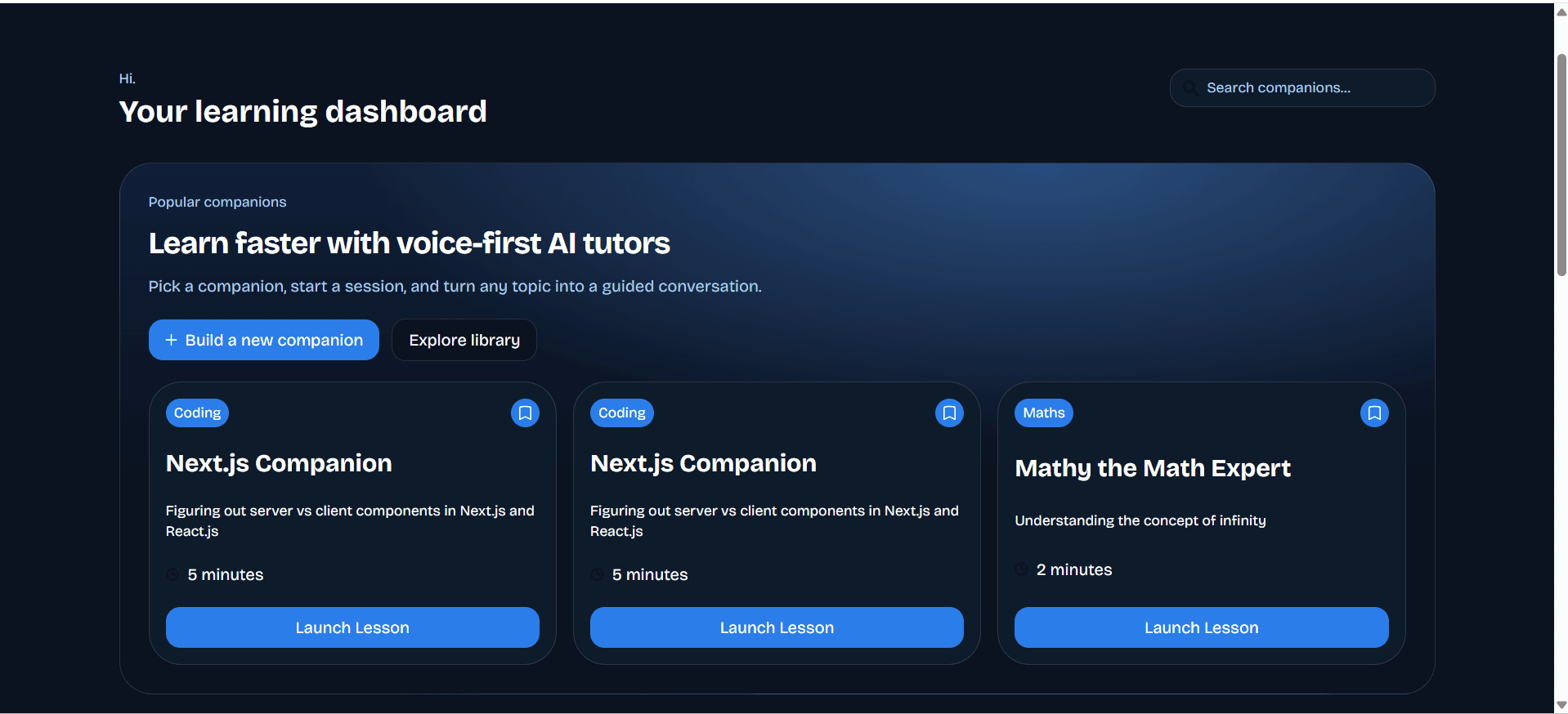 KnowraChat AI learning dashboard
