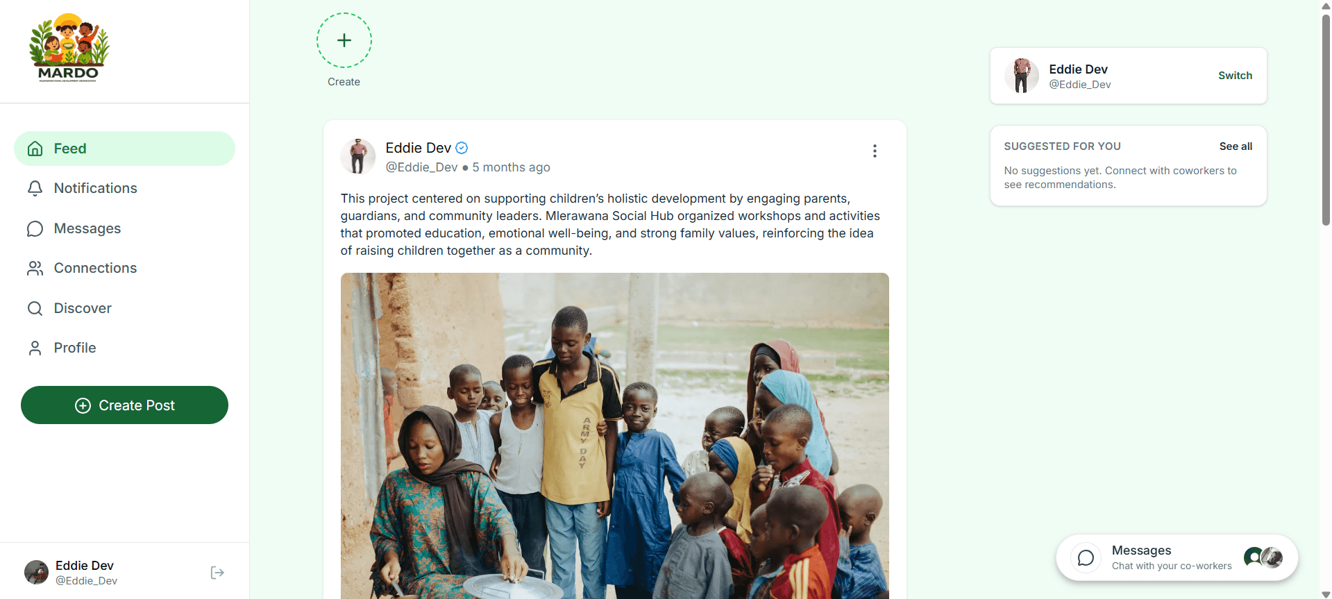 Mlera Social community platform interface